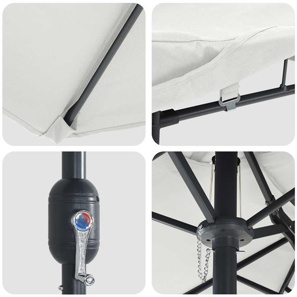 Grote foto vidaxl tuinparasol zand en antraciet 385 x 209 x 244 cm polyester tuin en terras overige tuin en terras