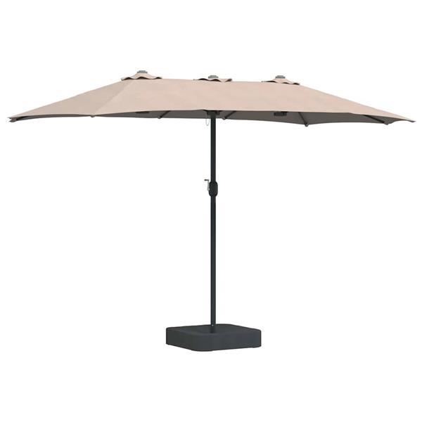 Grote foto vidaxl tuinparasol taupe 385 x 209 x 244 cm polyester en staal tuin en terras overige tuin en terras