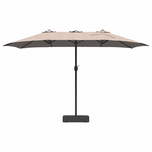 Grote foto vidaxl tuinparasol taupe 385 x 209 x 244 cm polyester en staal tuin en terras overige tuin en terras