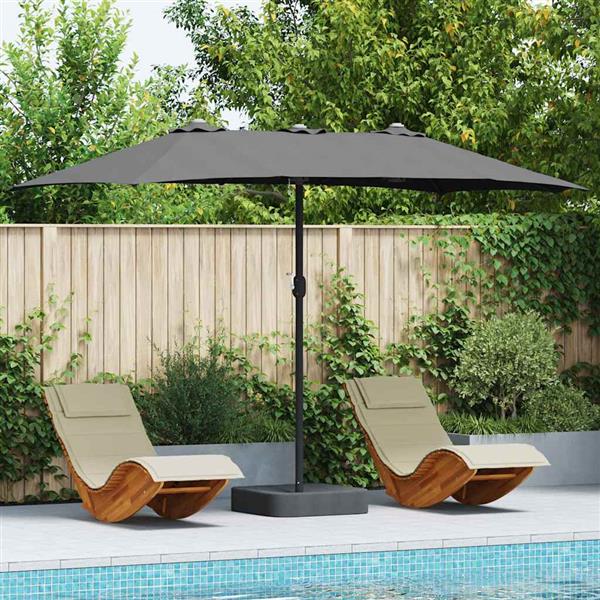 Grote foto vidaxl tuinparasol antraciet 385 x 209 x 244 cm polyester en staal tuin en terras overige tuin en terras