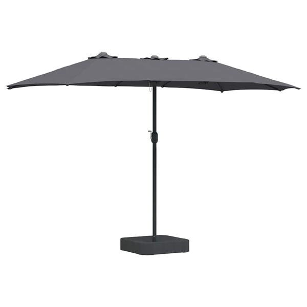 Grote foto vidaxl tuinparasol antraciet 385 x 209 x 244 cm polyester en staal tuin en terras overige tuin en terras