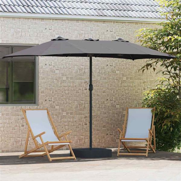 Grote foto vidaxl tuinparasol antraciet 385 x 209 x 244 cm polyester en staal tuin en terras overige tuin en terras