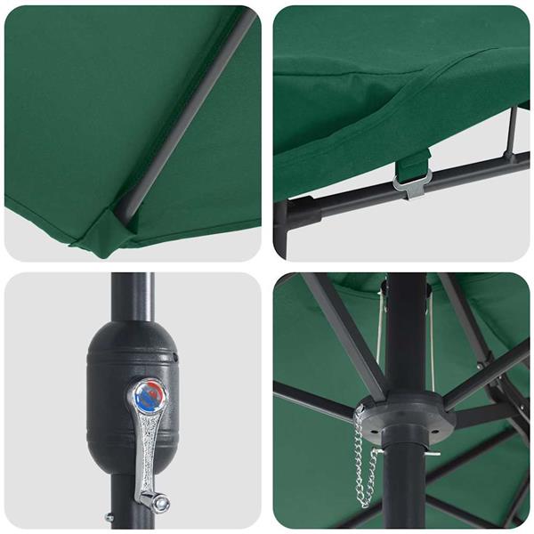 Grote foto vidaxl tuinparasol groen 385 x 209 x 244 cm polyester en staal tuin en terras overige tuin en terras