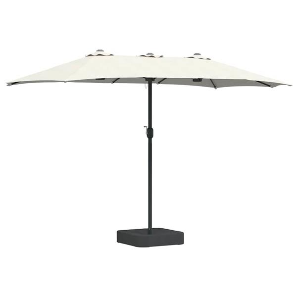 Grote foto vidaxl tuinparasol zand 385 x 209 x 244 cm polyester en staal tuin en terras overige tuin en terras