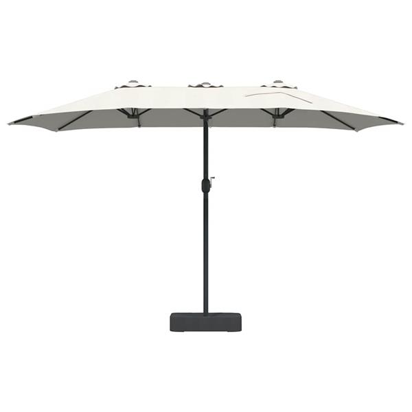 Grote foto vidaxl tuinparasol zand 385 x 209 x 244 cm polyester en staal tuin en terras overige tuin en terras