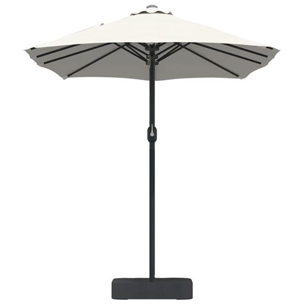Grote foto vidaxl tuinparasol zand 385 x 209 x 244 cm polyester en staal tuin en terras overige tuin en terras