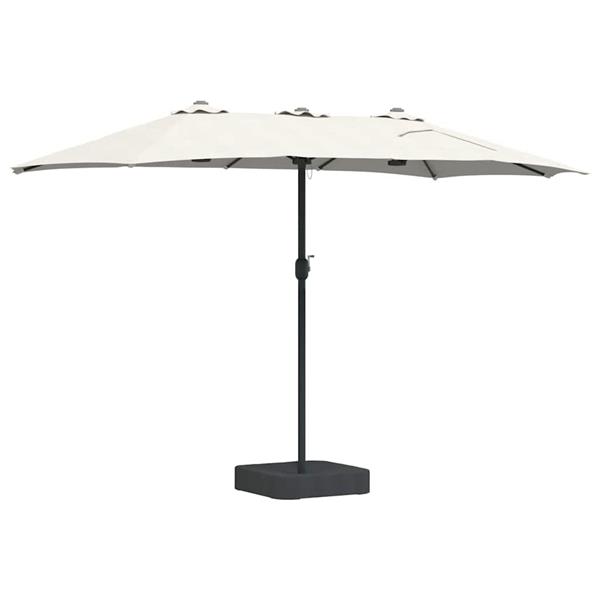 Grote foto vidaxl tuinparasol zand 385 x 209 x 244 cm polyester en staal tuin en terras overige tuin en terras