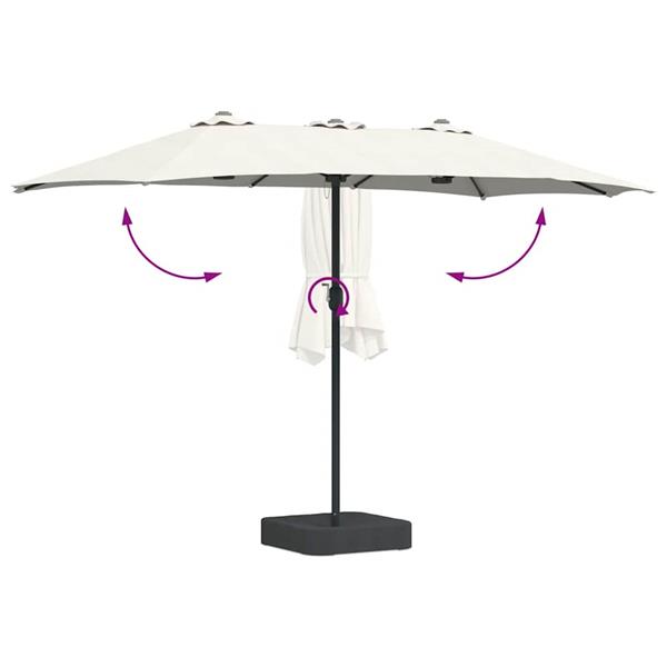 Grote foto vidaxl tuinparasol zand 385 x 209 x 244 cm polyester en staal tuin en terras overige tuin en terras