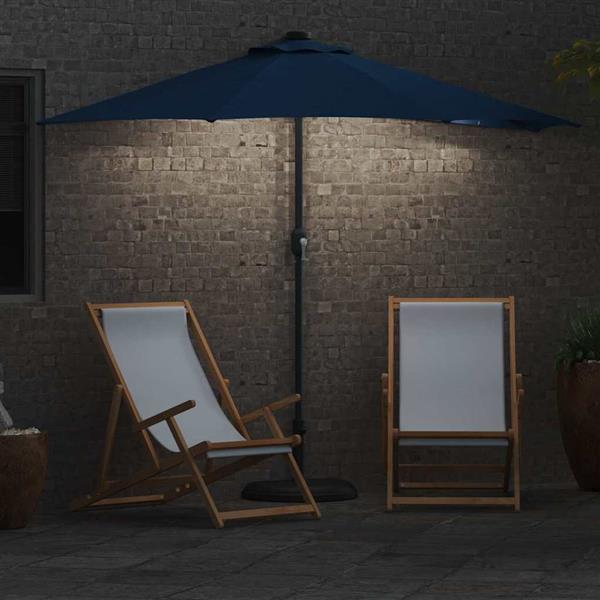 Grote foto vidaxl tuinparasol azurblauw 294 x 150 x 224 cm polyester en staal tuin en terras overige tuin en terras