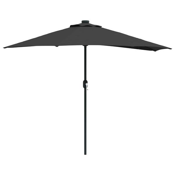 Grote foto vidaxl tuinparasol zwart 294 x 150 x 224 cm polyester en staal tuin en terras overige tuin en terras