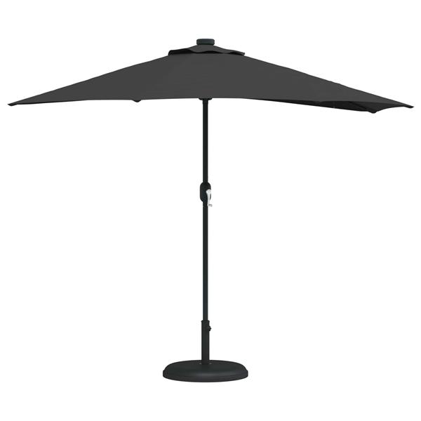 Grote foto vidaxl tuinparasol zwart 294 x 150 x 224 cm polyester en staal tuin en terras overige tuin en terras