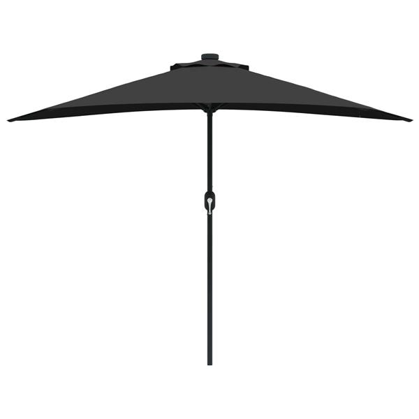Grote foto vidaxl tuinparasol zwart 294 x 150 x 224 cm polyester en staal tuin en terras overige tuin en terras