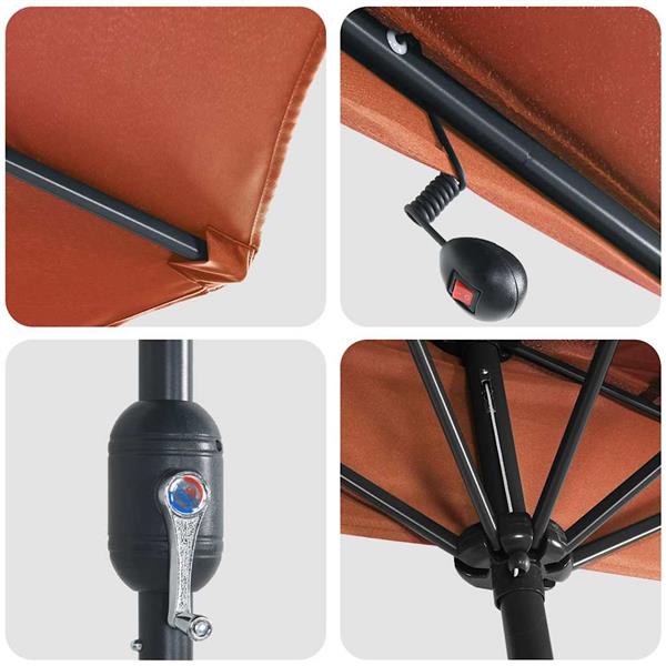 Grote foto vidaxl tuinparasol terracotta 294 x 150 x 224 cm polyester en staal tuin en terras overige tuin en terras