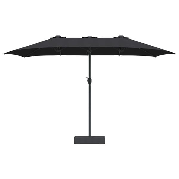 Grote foto vidaxl tuinparasol zwart 385 x 209 x 244 cm polyester tuin en terras overige tuin en terras