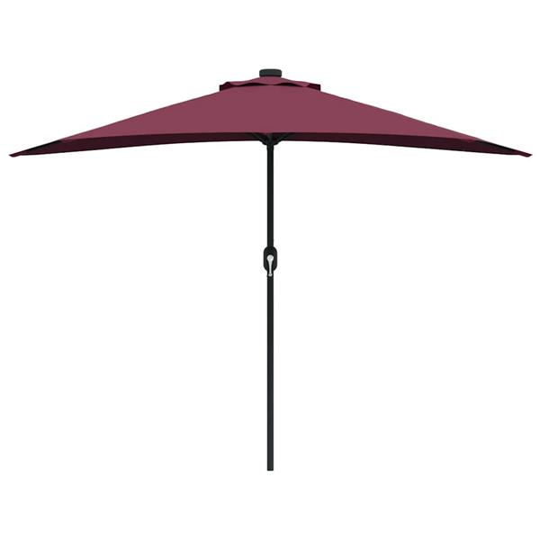Grote foto vidaxl tuinparasol bordeaux rood 294 x 150 x 224 cm polyester en staal tuin en terras overige tuin en terras