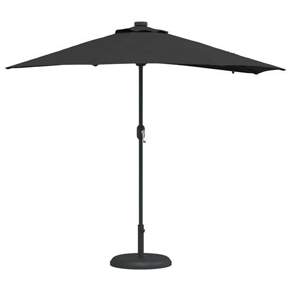 Grote foto vidaxl tuinparasol zwart 294 x 150 x 223 cm stof tuin en terras overige tuin en terras
