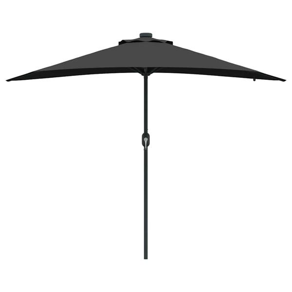 Grote foto vidaxl tuinparasol zwart 294 x 150 x 223 cm stof tuin en terras overige tuin en terras