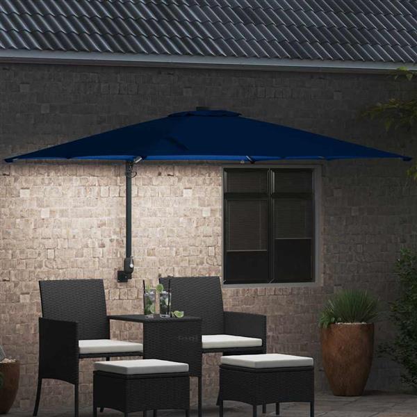 Grote foto vidaxl tuinparasol azurblauw 248 5 x 247 5 x 160 cm polyester en staal tuin en terras overige tuin en terras