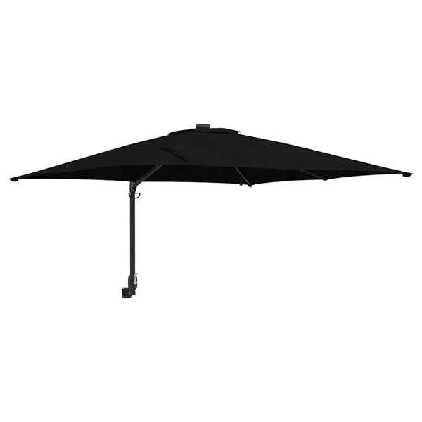 Grote foto vidaxl tuinparasol zwart 248 5 x 247 5 x 160 cm polyester en staal tuin en terras overige tuin en terras