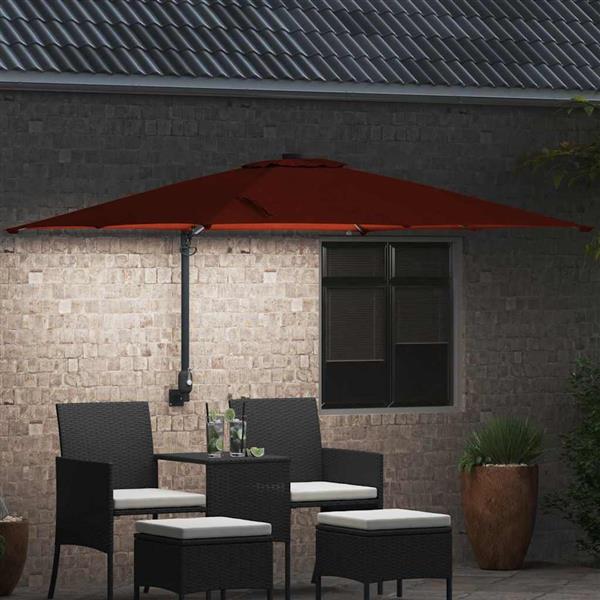 Grote foto vidaxl tuinparasol terracotta 248 5 x 247 5 x 160 cm tuin en terras overige tuin en terras