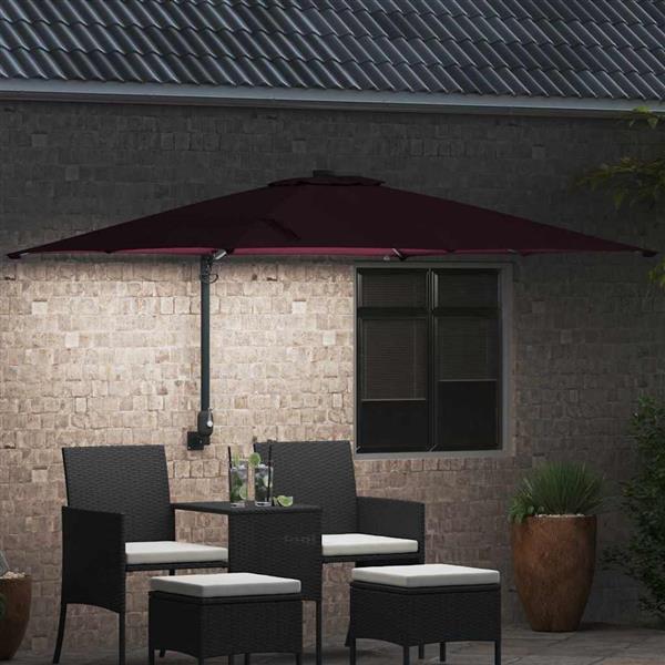 Grote foto vidaxl tuinparasol bordeaux rood 248 5 x 247 5 x 160 cm tuin en terras overige tuin en terras
