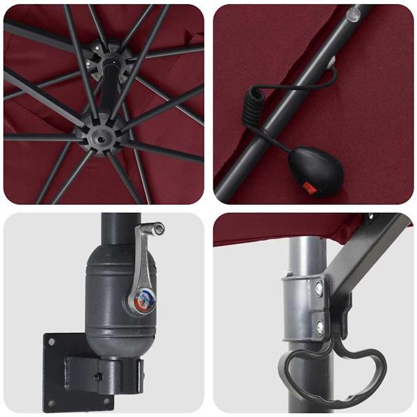 Grote foto vidaxl tuinparasol bordeaux rood 248 5 x 247 5 x 160 cm tuin en terras overige tuin en terras