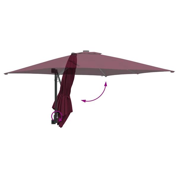 Grote foto vidaxl tuinparasol bordeaux rood 248 5 x 247 5 x 160 cm tuin en terras overige tuin en terras