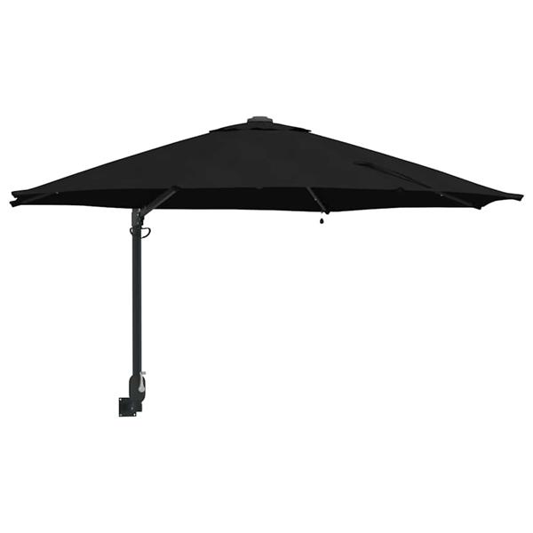 Grote foto vidaxl tuinparasol zwart 248 x 248 x 148 cm polyester en staal tuin en terras overige tuin en terras