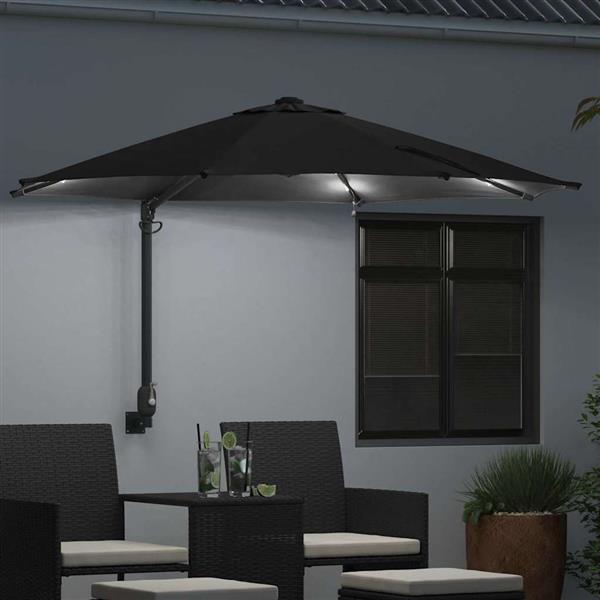 Grote foto vidaxl tuinparasol zwart 248 x 248 x 148 cm polyester en staal tuin en terras overige tuin en terras