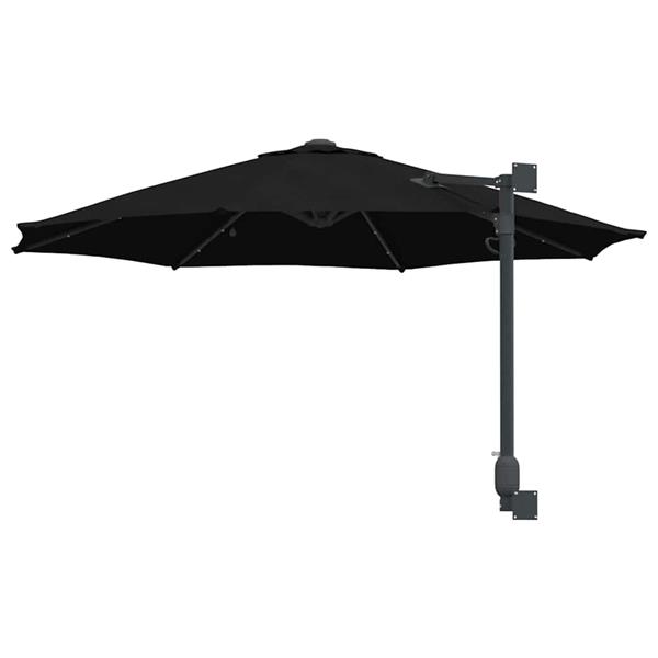 Grote foto vidaxl tuinparasol zwart 248 x 248 x 148 cm polyester en staal tuin en terras overige tuin en terras