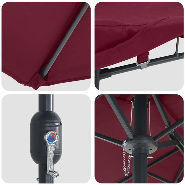 Grote foto vidaxl tuinparasol bordeaux rood 385 x 209 x 244 cm polyester tuin en terras overige tuin en terras