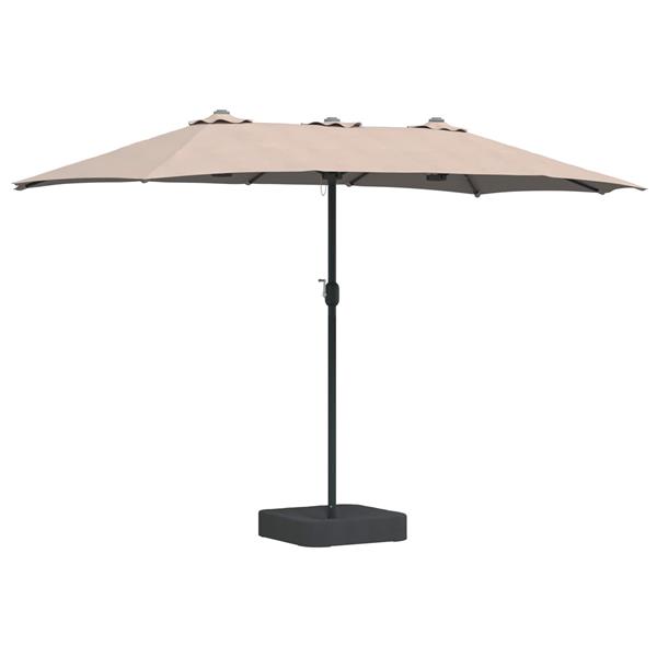 Grote foto vidaxl tuinparasol taupe 385 x 209 x 244 cm polyester tuin en terras overige tuin en terras