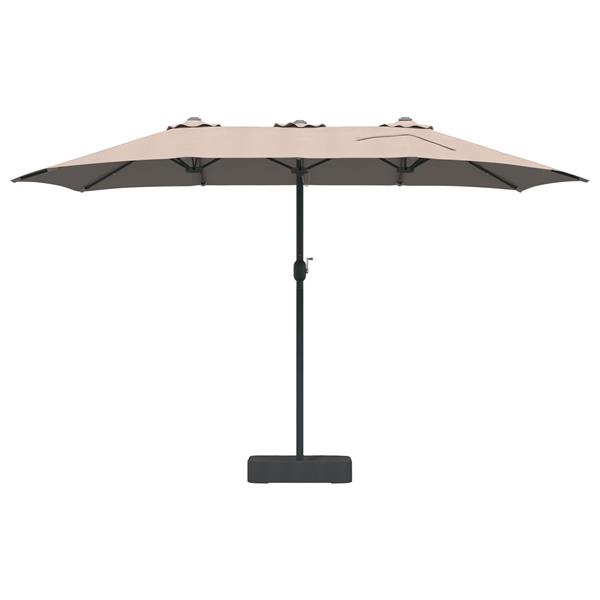 Grote foto vidaxl tuinparasol taupe 385 x 209 x 244 cm polyester tuin en terras overige tuin en terras