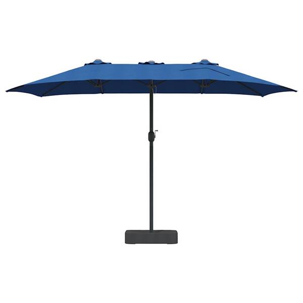 Grote foto vidaxl tuinparasol azurblauw 385 x 209 x 244 cm polyester en staal tuin en terras overige tuin en terras