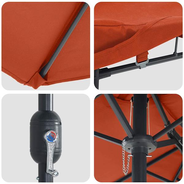 Grote foto vidaxl tuinparasol terracotta 385 x 209 x 244 cm polyester en staal tuin en terras overige tuin en terras