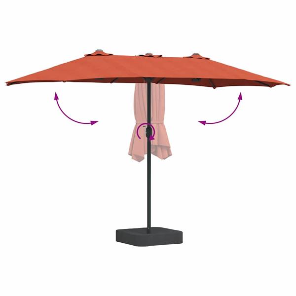 Grote foto vidaxl tuinparasol terracotta 385 x 209 x 244 cm polyester en staal tuin en terras overige tuin en terras