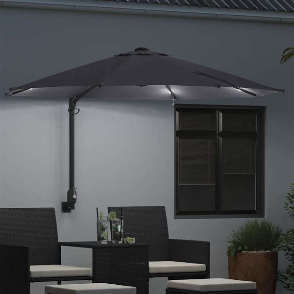 Grote foto vidaxl tuinparasol antraciet 248 x 248 x 148 cm polyester en staal tuin en terras overige tuin en terras