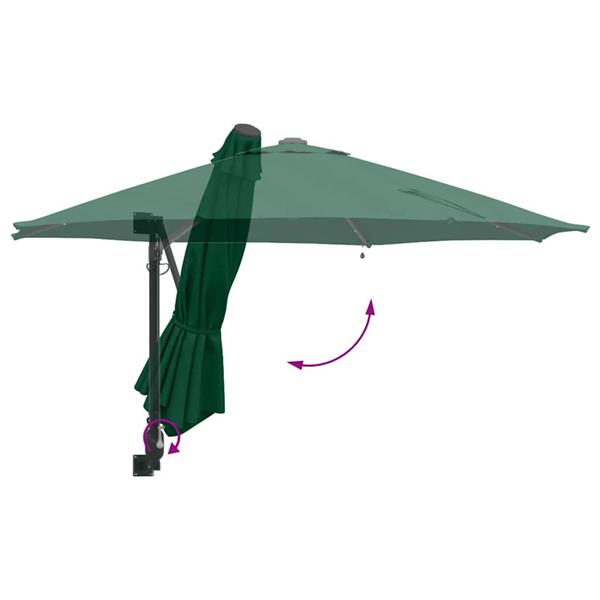 Grote foto vidaxl tuinparasol groen 248 x 248 x 148 cm polyester en staal tuin en terras overige tuin en terras