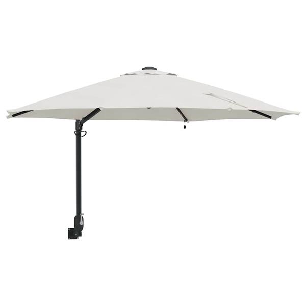Grote foto vidaxl tuinparasol zand 248 x 248 x 148 cm polyester en staal tuin en terras overige tuin en terras