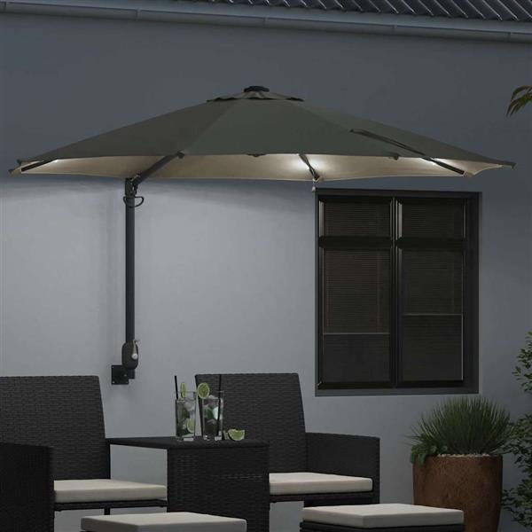 Grote foto vidaxl tuinparasol zand 248 x 248 x 148 cm polyester en staal tuin en terras overige tuin en terras