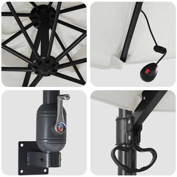 Grote foto vidaxl tuinparasol zand 248 x 248 x 148 cm polyester en staal tuin en terras overige tuin en terras