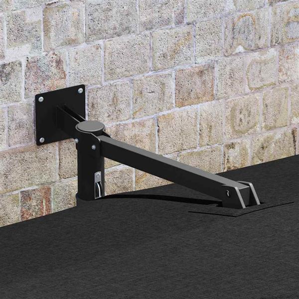 Grote foto vidaxl tuinparasol zwart 248 5 x 247 5 x 160 cm polyester en staal tuin en terras overige tuin en terras