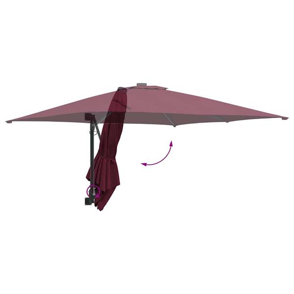 Grote foto vidaxl tuinparasol bordeaux rood 248 5 x 247 5 x 160 cm tuin en terras overige tuin en terras