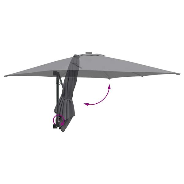 Grote foto vidaxl tuinparasol antraciet 248 5 x 247 5 x 160 cm polyester en staal tuin en terras overige tuin en terras