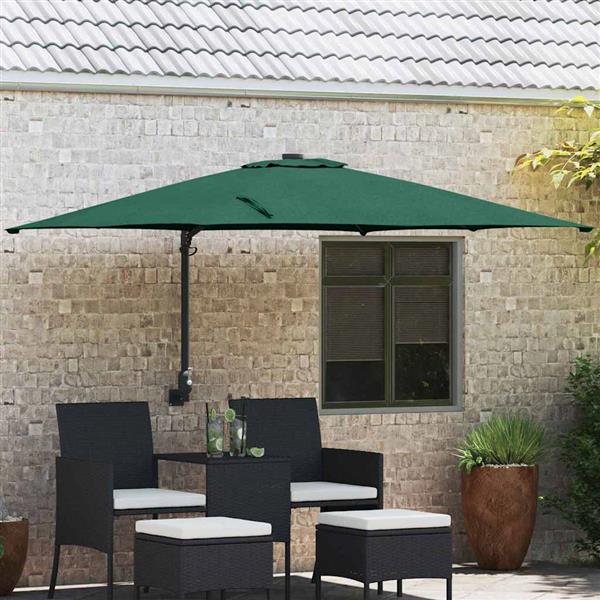 Grote foto vidaxl tuinparasol groen 248 5 x 247 5 x 160 cm polyester en staal tuin en terras overige tuin en terras