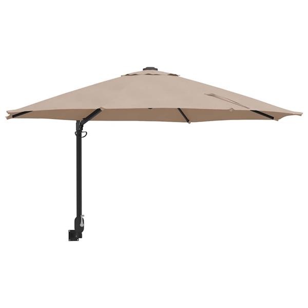 Grote foto vidaxl tuinparasol taupe 248 x 248 x 148 cm polyester en staal tuin en terras overige tuin en terras