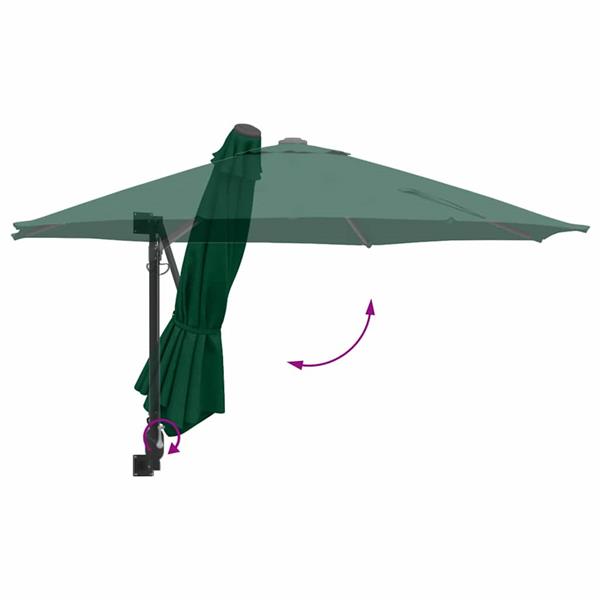 Grote foto vidaxl tuinparasol groen 248 x 248 x 148 cm polyester en staal tuin en terras overige tuin en terras
