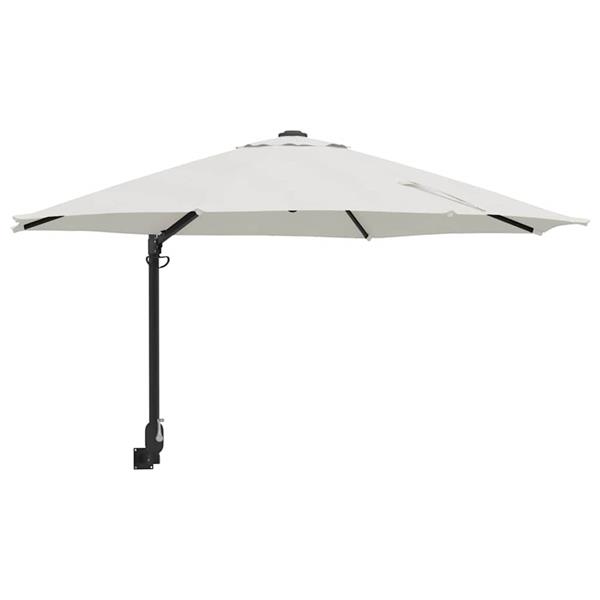 Grote foto vidaxl tuinparasol zand 248 x 248 x 148 cm polyester en staal tuin en terras overige tuin en terras