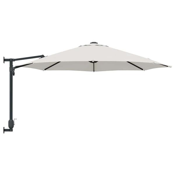 Grote foto vidaxl tuinparasol zand 248 x 248 x 148 cm polyester en staal tuin en terras overige tuin en terras