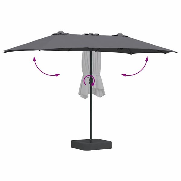 Grote foto vidaxl tuinparasol antraciet 385 x 209 x 244 cm polyester en staal tuin en terras overige tuin en terras